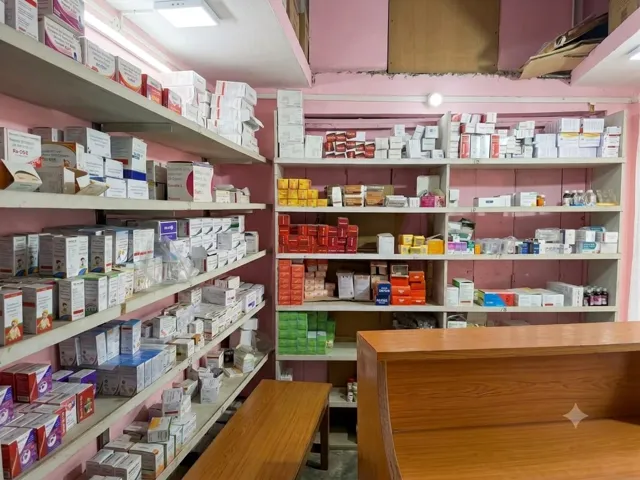 Well-stocked medicine shelves